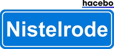 Hacebo - Plaatsnaam Sticker - 29x10 CM - Nistelrode sticker - Verkeersborden sticker - grappige cadeaus - Nistelrode