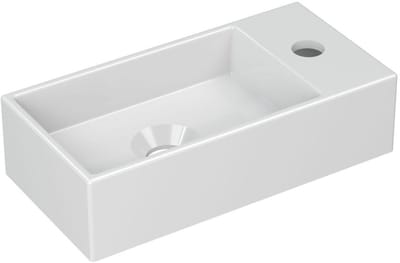 INK - Fontein Porselein Rechts met Kraangat - 360x180x90 mm - Glans Wit