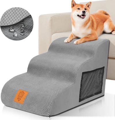 Hondentrap voor kleine honden - waterdicht, wasbaar en antislip - 40 cm hoog - ideale huisdiertrap voor bed, bank en auto