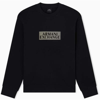 Printed Long Sleeve Round Neck Sweatshirt - Black