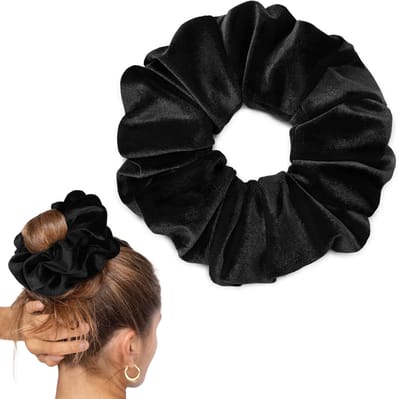 1 stuk - Haarband - Dikke darm haarband - Haarband - Klassieke stijl - Oversized paardenstaarthouder - Geschikt voor dik krullend haar - Effen kleur - Haaraccessoires - Zwart