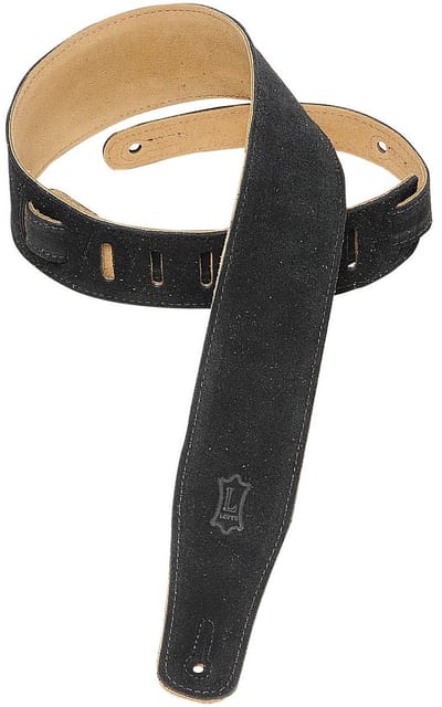 Levys Leathers MS26-BLK suède gitaarband, zwart
