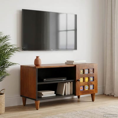vidaXL - TV - Kast - Walnotenhout - 80 - x - 33 - x - 46 - cm - Massief - Mango - Hout