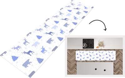 Keukenloper - Loper keuken - Hert - Patroon - Sneeuw - 200x50 cm - Keukenloper vinyl