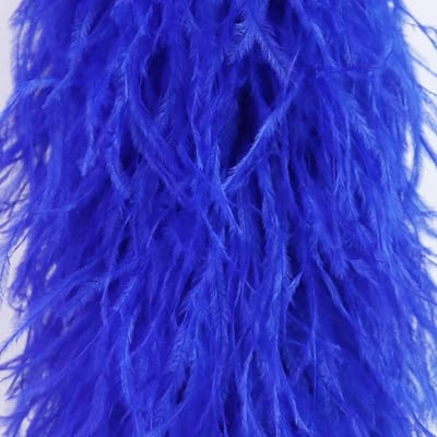 DIY 2M Roosroze Struisvogelveer Boa Sjaal 1-10 Lagen Hoge Kwaliteit Struisvogelveren Sjaal Veerafwerking Jurk Shirt Top Decoratie Knutsel 1ply koningsblauwe kleur