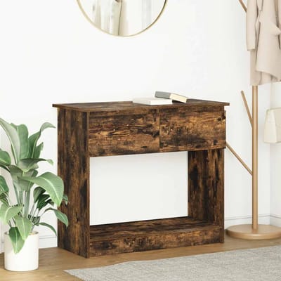 vidaXL - Wandtafel - met - lades - gerookt - eikenkleurig - 85,5x38,5x74,5 - cm