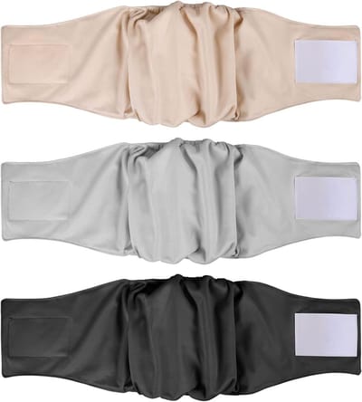 Herbruikbare hondenluier set van 3, wasbare incontinence panty's voor vrouwelijke honden, absorptieve en verstelbare hondenbescherming