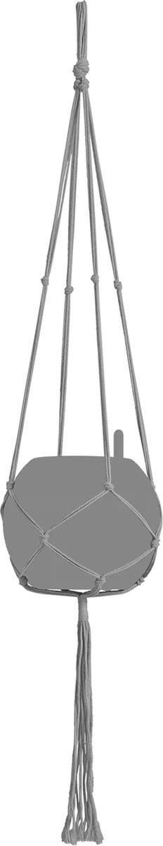 LECHUZA Macramé Cotton PURE 120 - Plantenhanger - 120 cm lengte - grijs - 100% katoen