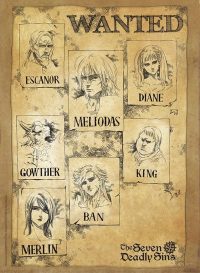 Poster The Seven Deadly Sins - Wanted 38x52cm