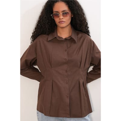 Fitted Poplin Overhemd Met Knoopsluiting