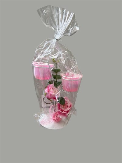 Metalen decoratie hart met Roze rozen, waxinelichtje houder, theelichthouder, leuk voor Moederdag