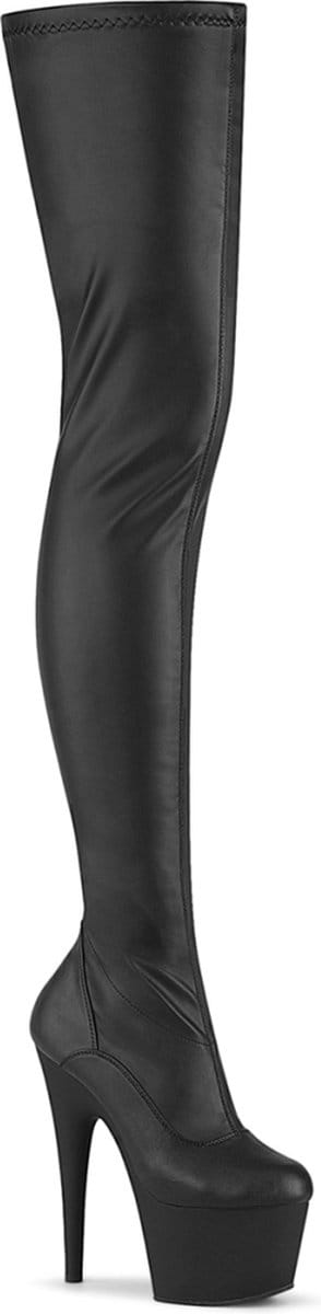 Pleaser - ADORE-4000 Plateau Overknee Laarzen - US 6 - 36 Shoes - Zwart