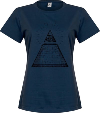 All Seeing Eye Dames T-Shirt - Navy - L