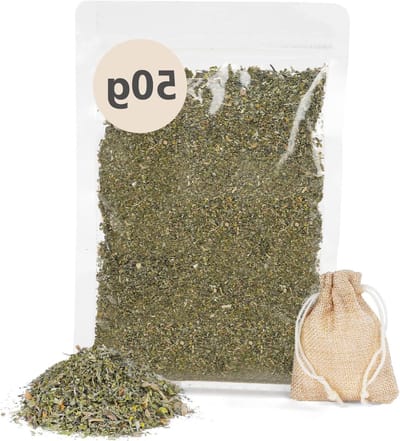 Drogene kattenkruid knoppen 50g, premium natuurlijke kattenkruid voor katten, ideaal voor kattenspeelgoed, krabpalen en meer