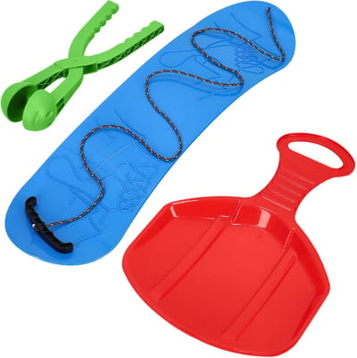 KOTARBAU® Speelgoed Snowboard, 68x20 cm, Blauw Groen Rood, PVC, Sneeuwschijf 34x53 cm, Sneeuwbalmaker, Slee, Schotel Slee Plastic, Sneeuwballenmaker, Sneeuwglijder, Sneeuw Speelgoed