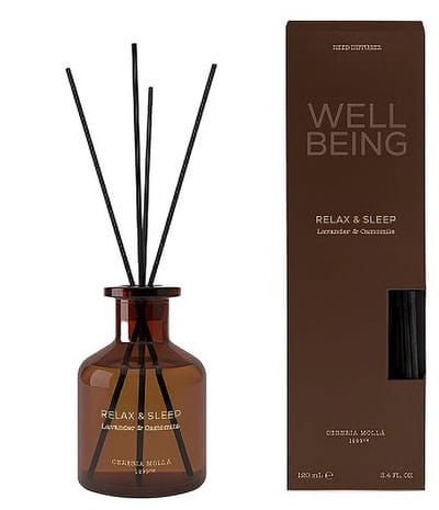 Well Being - RELAX & SLEEP -Geurstokjes/ diffuser - Lavendel & Kamille - 120 ml. -Cereria Mollà 1899 - NIEUW