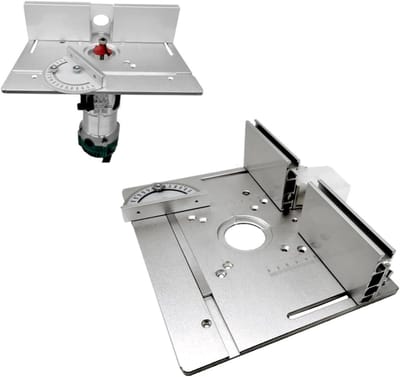 Freestafel Inzetplaat - Houtbewerking Tafel - Precisie Houtbewerking - Dubbele Montagegaten - 85x85mm & 70x60mm - Aluminium