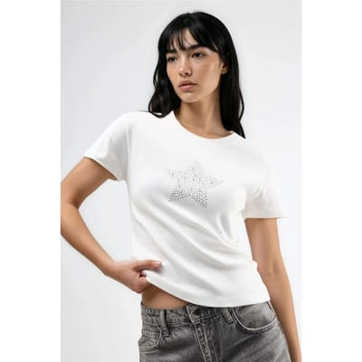 Steen Gemeleerde Crew Neck T-Shirt