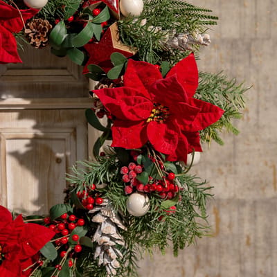 Kerstster Kunstkerstster Rood Groen L57cm