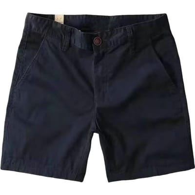 Heren Zomer Strandshorts Mid-rise Elastische Taille Casual Shorts Effen Kleur Zakken Design Cargoshorts Streetwear 30 donkerblauwe kleur