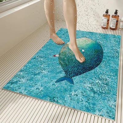 Douchemat Antislip - Badmat Comfortabel - Veilig Douchen - Hoge Waterdoorlatendheid - 100 x 120 cm - Modern Grijs