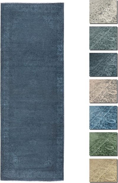 Kelim Vintage Vloerkleed - Blauw 80 X 195 cm - Premium Laagpolig Woonkamer Tapijt - Anti-Slip, Machinewasbaar & Super Zacht