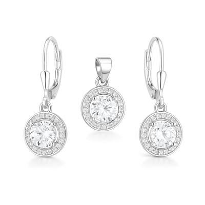 Gala - Prom Oorbellen met Hanger Set - Zilver Oorbellen met Hanger - Oorbellen met Hanger - Zilver 925 - Amona Jewelry