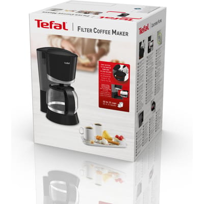 Tefal Vita CM1718 Koffiezetapparaat - Koffiemachine met Glazen Kan en Warmhoudfunctie - Filterkoffie voor 15 Kopjes - Filter Koffiezetapparaat - Zwart
