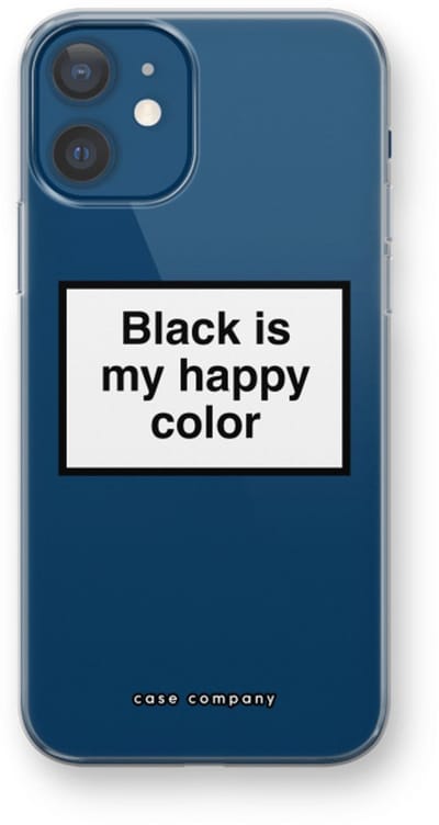 Case Company® - Hoesje geschikt voor iPhone 12 hoesje - Black is my happy color - Soft Cover Telefoonhoesje - Bescherming aan alle Kanten en Schermrand