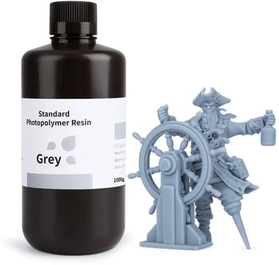 ELEGOO Standaard UV Resin Grijs 1000G – 405nm Snelle UV-Uithardende Kunsthars voor LCD 3D-Printers