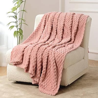 Extra zachte fleece knuffeldeken voor thuis, kantoor en camping – 150 x 200 cm – Roze