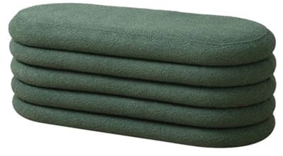 XL Ottomaanse Poef met Opbergruimte - Boucle, Donkergroen, Tot 300 kg