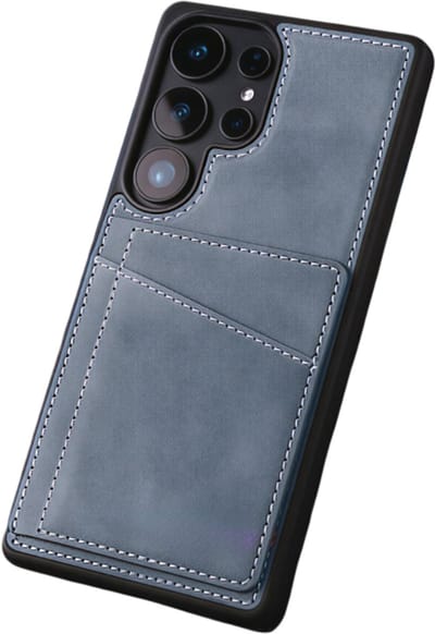 Premium Leren Telefoonhoesje met Kaartsleuven en Portemonnee Functie – Geschikt voor Samsung Galaxy S25 Wallet Case voor Optimale Bescherming-Blauw