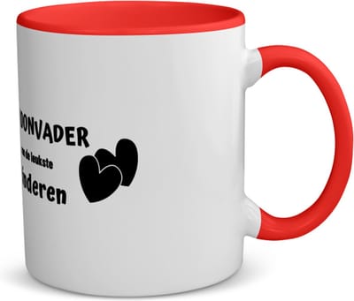 Akyol - schoonvader van de leukste kinderen koffiemok - theemok - rood - Vader - de leukste schoonvader - vader cadeautjes - vaderdag - verjaardag - geschenk - kado - 350 ML inhoud