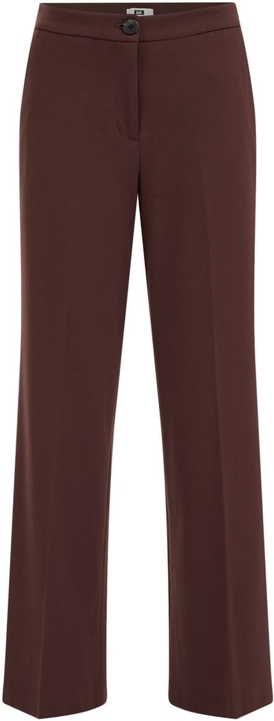 WE Fashion Dames petite wide leg pantalon met stretch