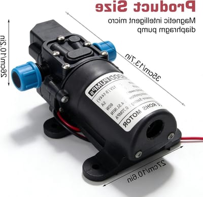 Zelfaanzuigende Waterpomp - Membraanpomp DC - Tuinirrigatie - Inclusief drukschakelaar - 45 l/min - Zwart