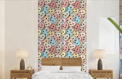 Behang - Fotobehang Hart - Patroon - Baby - Breedte 120 cm x hoogte 240 cm