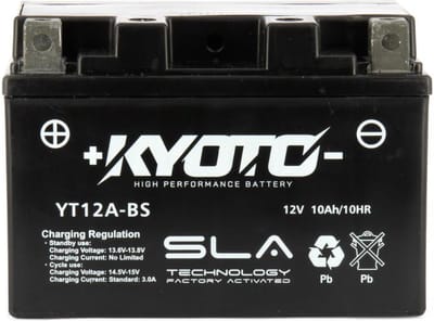 Batterie SLA Kyoto pour Moto Suzuki 1250 Gsf Bandit S/N Abs 2007 à 2019 YT12A-BS SLA / 12V 10Ah Neuf