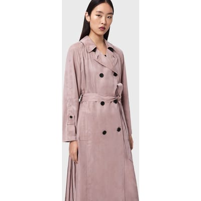 AllSaints Lizie Trench Shadow Pink Taglia: S | Trench Outlet | Donna | Rosa