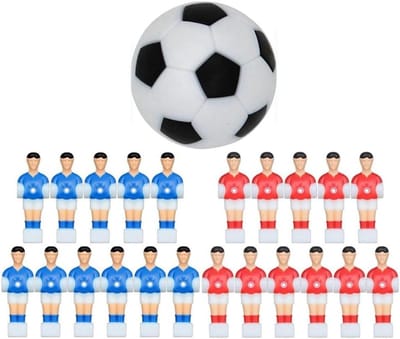 Voetbaltafel poppen - Tafelvoetbal spelers - Wedstrijd spelen - Universele compatibiliteit - 11 stuks - Rood en blauw