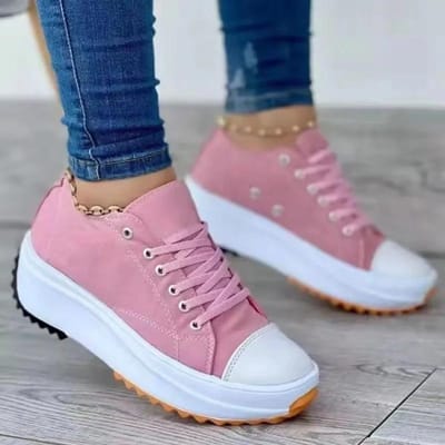 Dames Nieuwe Casual Enkelschoenen voor Dames Herfst Zomer Ronde Neus Canvas Effen Kleur Lage Top Grote Maat Damesschoenen 37 gray