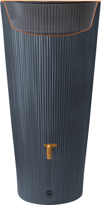 Graf regenton Vaso 220 L -grafietgrijs-met kraantje -met vulautomaat voor rechthoekige regenpijp