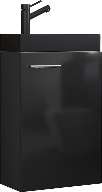 2-delige badkamermeubelset gastentoilet gastentoilet wastafel klein smal Slito-BL