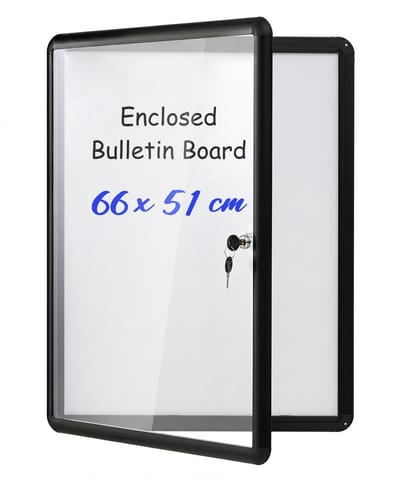 COSTWAY Vitrinekast, afsluitbaar, 66 x 51 cm, magnetische informatiedoos | Met beschrijfbare achterwand, wandmontage, posterdoos met aluminium frame, voor kantoor, school, hal