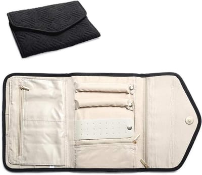 Sieradenkist Organizer - Reis Pouch - Sieraden Opbergen - Vouwbaar Ontwerp - 22x16.5cm - Zwart