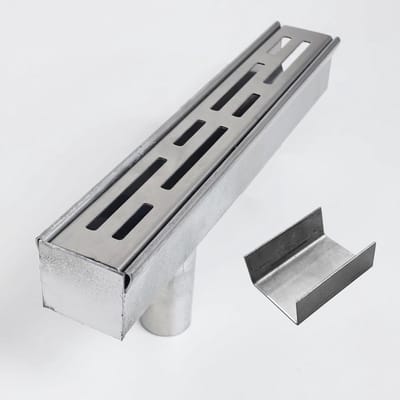 Afvoergoot Eindkap - Afwatering Accessoire - Water Afvoeren - Met Bodemuitlaat - 35 cm Gootsbreedte - Grijs
