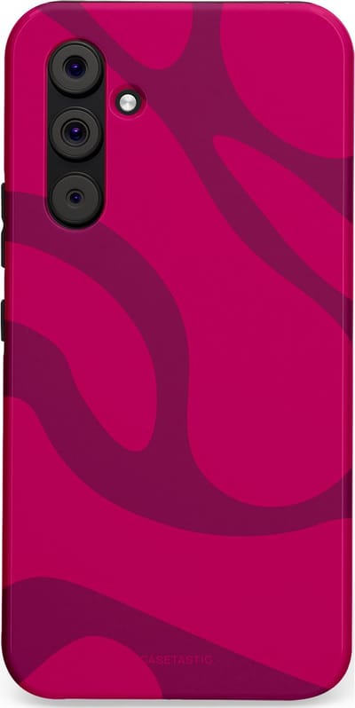Casetastic hoesje geschikt voor Samsung Galaxy A54 (2023) 5G - Dubbellaagse bescherming - Violet Paarse Golven - Fashion Case - Roze