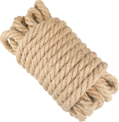 Dik Jute Touw 12 mm - 10 m Sterk Hennep Touw voor Inpakken en Tuinieren