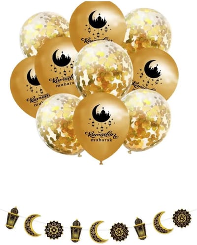 Akyol - ramadan mubarak Ballonnen 10 Stuks - ballon goud - ramadan decoratie - versiering ramadan - ramadan kareem