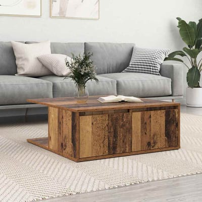 vidaXL - Salontafel - Oud - hout - 80 - x - 80 - x - 31,5 - cm - Bewerkt - hout